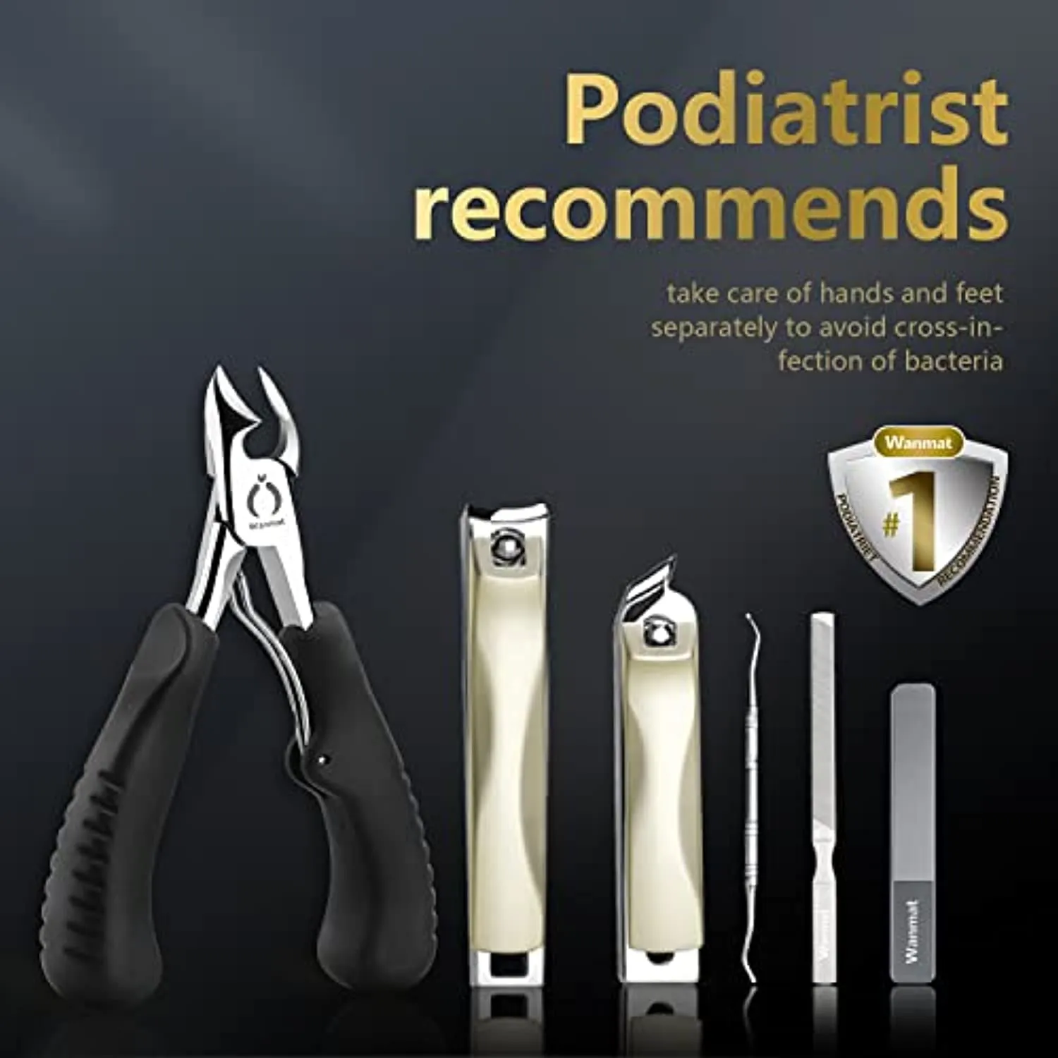Toenail Clippers, Upgraded Toe Nail Clippers for Men, Professional Nail Clipper, Toenail Clippers for Thick Nails for Seniors (Silver)-Wanmat…