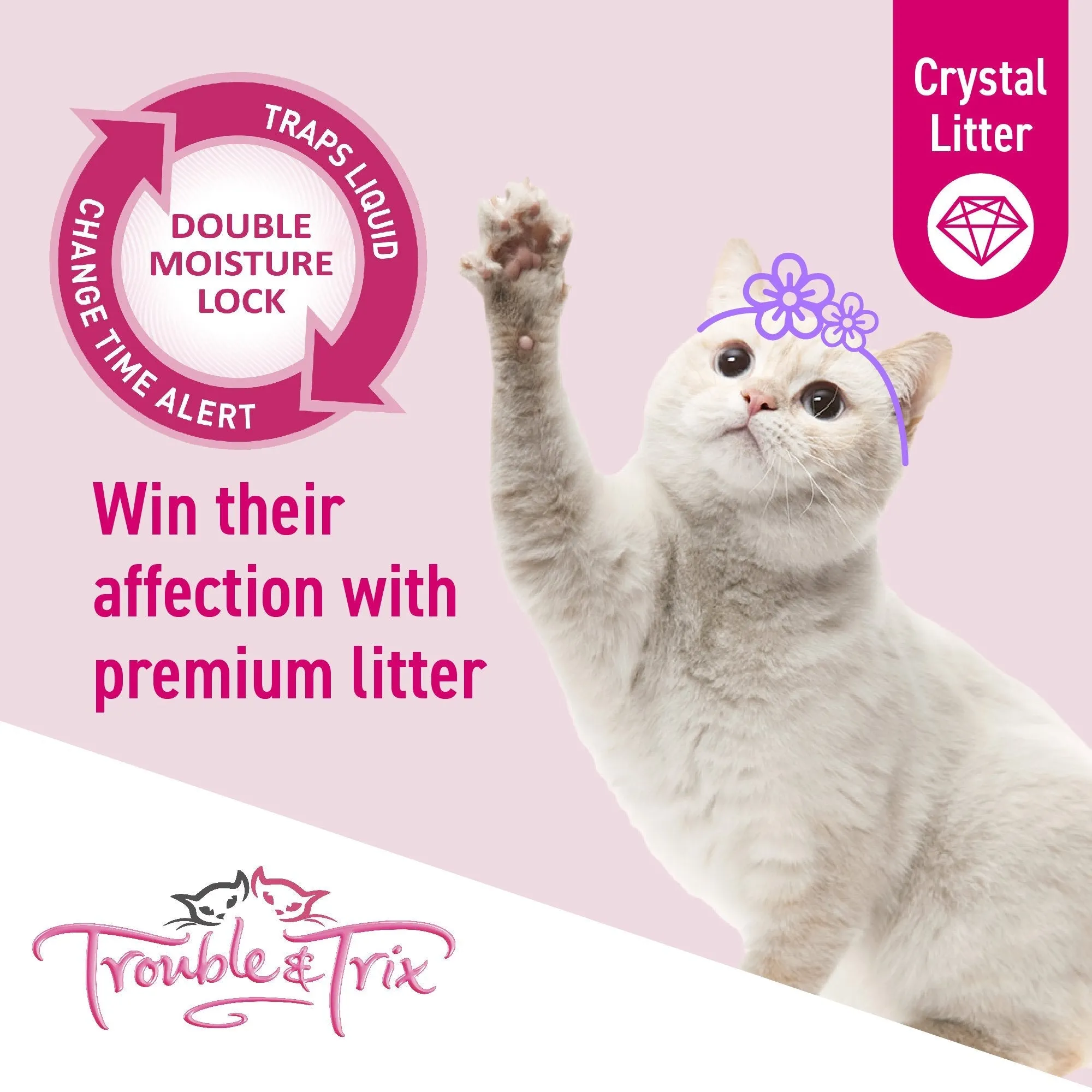 Trouble and Trix Odour Neutralising Lavender Crystal Cat Litter 15L/6.4kg^^^