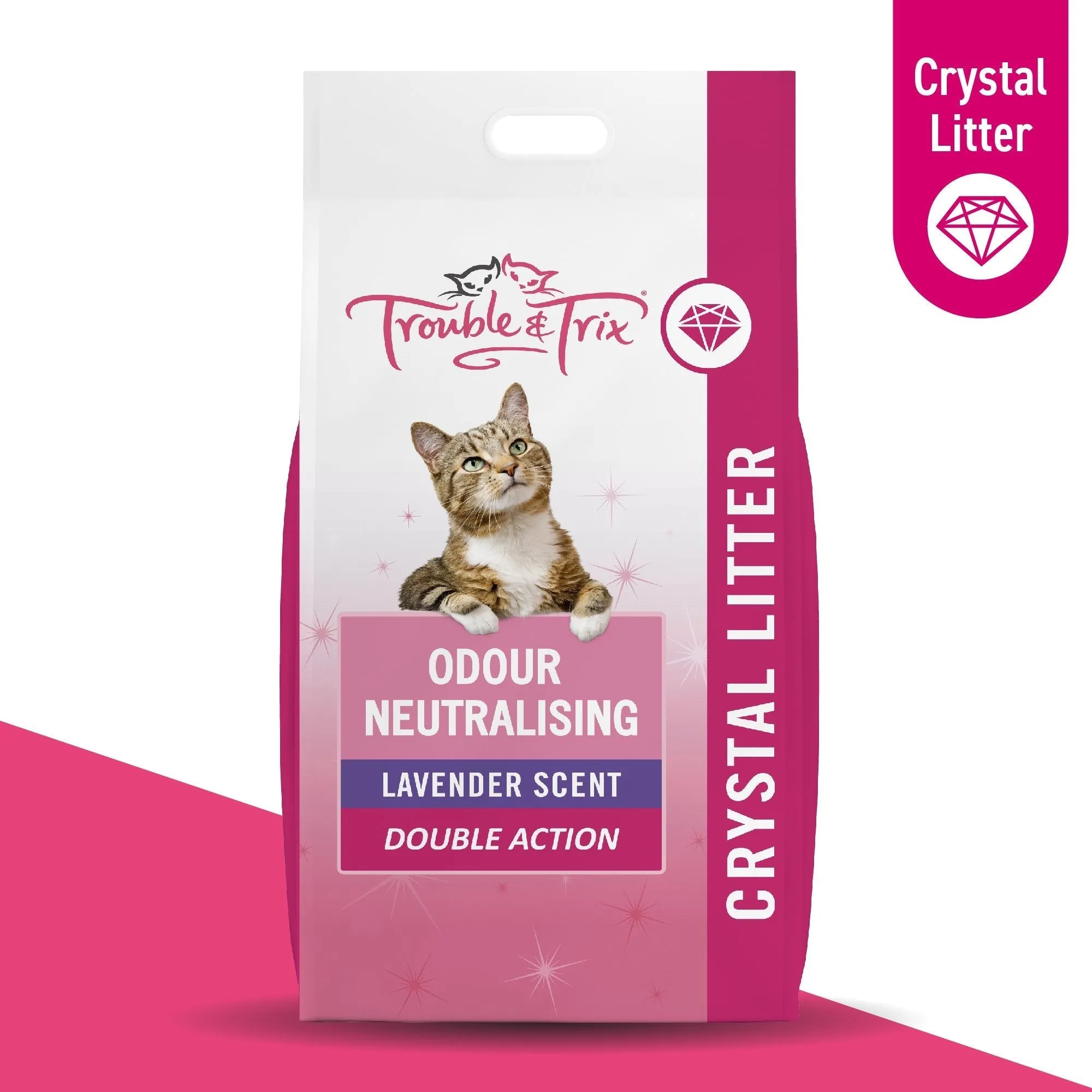 Trouble and Trix Odour Neutralising Lavender Crystal Cat Litter 15L/6.4kg^^^